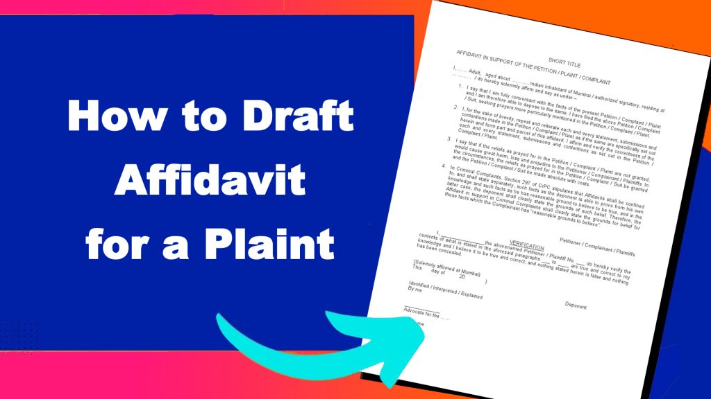 How to Draft Affidavit for a Plaint in Civil Suit
