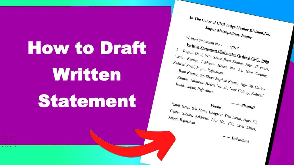 How to Draft Written Statement under Order VIII of CPC